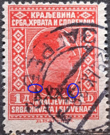 KING ALEXANDER-1 D-OVERPRINT XXXX ON +0.50-ERROR-POSTMARK ZAGREB-CROATIA-SHS-YUGOSLAVIA-1928 - Gebruikt