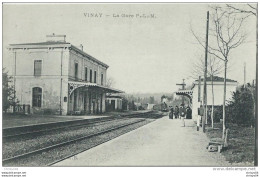 43Sig   38 Vinay La Gare P.L.M. Train à L'arrivée En TTBE - Vinay