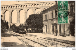 412Cx     13 Roquefavour La Gare Train à Vapeur Entrant à Quai - Roquefavour