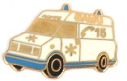 Superbe Pin's SAMU 15 - Fourgon Ambulance RONIS - Zamac - N079 - Geneeskunde