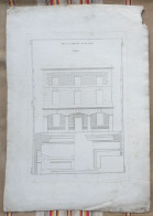 GRAVURE Krafft Del  19eme Plan Maison Rue Haute-Ville Cote Jardin - Architecture