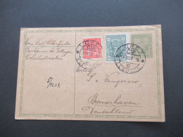 Tschechoslowakei CSR Ganzsache Mit 2x Zusatzfrankatur  Stempel Loket CSP Elbogen / Sudetenland Nach Bremerhaven - Brieven En Documenten