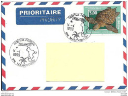 10v  MAYOTTE ENVELOPPE 1er JOUR MAMOUDZOU TORTUE FRANCHE - Other & Unclassified