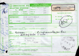 Italia (1993) - Bollettino Pacchi Assicurato Contrassegno Da Milano Per Savona (detergente Per Casa) - Postal Parcels