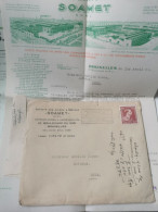 Enveloppe + Documents, Société Des Aciers Et Métaux, Soamet. Bruxelles 1952 - Cartas & Documentos