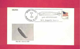 Lettre De 1980 Des USA EUAN - YT N° 1204 - 50th Anniversary - U.S. Zeppelin Stamps - Zeppeline