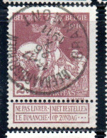 BELGIQUE BELGIE BELGIO BELGIUM 1910 CHARITY CARITAS ST. MARTIN OF TOURS DIVIDING HIS CLOAK WITH A BEGGAR 2c USED OBLITE - 1910-1911 Caritas