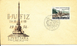 Yugoslavia FDC 29-7-1954  Philatelic Exhibition Jufiz 2 Ljublijana With Cachet - FDC