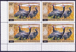 Rwanda 1972 MNH Blk, Helmeted Guineafowl, Wild Animals, National Park Of Akagera - Gallinaceans & Pheasants
