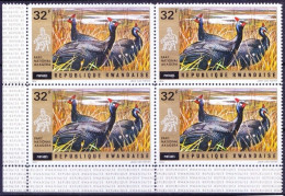 Rwanda 1972 MNH Blk, Helmeted Guineafowl, Wild Animals, National Park Of Akagera - Gallináceos & Faisanes