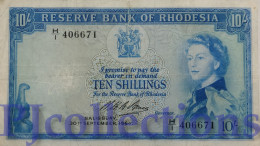 RHODESIA 10 SHILLINGS 1964 PICK 24a AVF REPAIRED - Rhodésie