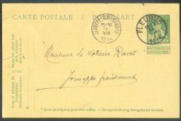 EP Carte 5 Cent. PELLENS Obl. Sc FLEURUS 14-VII-1914 Vers Jemeppe-sur-Sambre - 21912 - 1912 Pellens