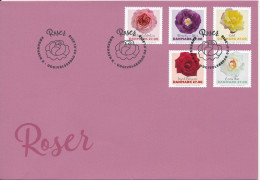 Denmark FDC 2-1-2018 ROSES Complete Set Of 5 With Cachet - FDC