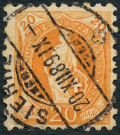 SUISSE - Z 66B 20C ORANGE HELVETIA DEBOUT - OBLITERE - Usados