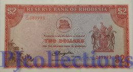 RHODESIA 2 DOLLARS 1977 PICK 35c AUNC - Rhodesië