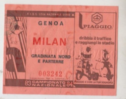 1983/84 GENOA  - MILAN #  Calcio  #  Ingresso  Stadio / Ticket  - 003242 (F) - Tickets D'entrée