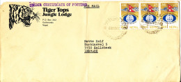 Nepal Cover Sent Air Mail Under Certificate Of Posting To Denmark 22-10-1982 Topic Stamps Bended Cover - Nepal