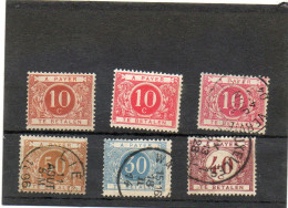 BELGIQUE     6 Timbres    TAXE    Oblitérés - Briefmarken