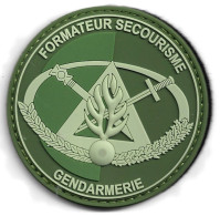 Ecusson PVC GENDARMERIE NATIONALE MONITEUR SECOURISME VERT - Police & Gendarmerie