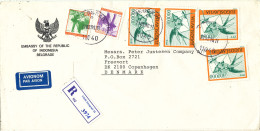 Yugoslavia Registered Cover Sent To Denmark 27-2-1990 Topic Stamps (sent From The Embassy Indonesia Belgrade) - Cartas & Documentos