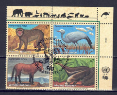 UNO Wien 1997 - Gefährdete Arten (V) - Fauna, Nr. 222 - 225 Zd., Gestempelt / Used - Used Stamps