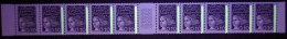 3086c** Bande De 10 Avec 1 Timbre Sans Phosphore Tenant à Normal - Unused Stamps