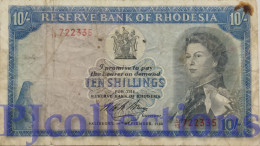 RHODESIA 10 SHILLINGS 1968 PICK 27b FINE+ - Rhodesia