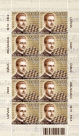 (!) 2024 Latvia , Lettonia , Letland Choir Conductor, Composer And Chess Player MNH - CHESS TABLE MINI SHEET - Lettonie