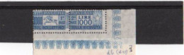 ITALIA - Pacchi Postali 1954 Coppia Di Lie1000 Filigrana A Stella Angolo Di Foglio, Nuovo MNH**  - Nov 2023-14 - Paketmarken