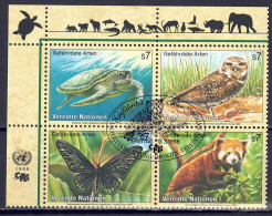 UNO Wien 1998 - Gefährdete Arten (VI) - Fauna, Nr. 248 - 251 Zd., Gestempelt / Used - Usados