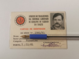 Carta De Identidade, Sindicato Dos Trabalhadores Das Industrias Alimentares De Hidratos De Carbono Do Norte 1981 - Cartas & Documentos