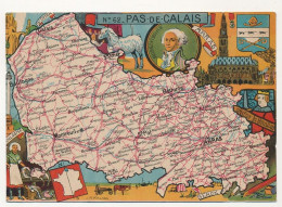 CPSM - PAS-DE-CALAIS - Carte Du Département Du Pas-de-Calais - Blondel La Rougery édit. - 1945 - Sonstige & Ohne Zuordnung