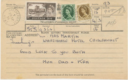 GB 1956, QEII British Castles 2sh6d Together With Wilding 9d And 1sh On Superb Used Telegram Form W. K1 "CHISLEHURST - Brieven En Documenten