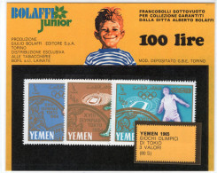 1965  YEMEN TRE VALORI GIOCHI OLIMPICI DI TOKIO(80 S)FRANCOBOLLI SOTTOVUOTO PER COLLEZIONE GARANTITI DALLA DITTA ALBERTO - Yemen