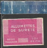 ALLUMETTES DE SURETÉ RÉGIE FRANÇAISE 101 SEITA ( AVEC LETTRE M) - OLD MATCHBOX LABEL FRANCE - Boites D'allumettes - Etiquettes