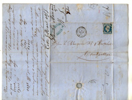 TB 4638 - 1855 - LAC - Lettre De M. PAULIN - ARNAUD à CETTE ( SETE ) Pour Mrs BLOUQUIER & WESTPHAL à MONTPELLIER - 1849-1876: Période Classique