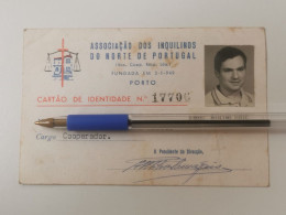 Cartâo De Identidade, Associaçâo Dos Inquilinos Do Norte 1975 - Cartas & Documentos