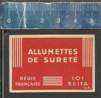 ALLUMETTES DE SURETÉ RÉGIE FRANÇAISE 101 SEITA ( AVEC LETTRES U. A.) - OLD MATCHBOX LABEL FRANCE - Boites D'allumettes - Etiquettes