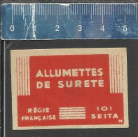 ALLUMETTES DE SURETÉ RÉGIE FRANÇAISE 101 SEITA ( AVEC LETTRE N) - OLD MATCHBOX LABEL FRANCE - Boites D'allumettes - Etiquettes