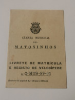 Livrete De Matricula Velocipede, Matosinhos 1990 - Storia Postale