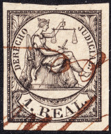 ESPAGNE / ESPANA - COLONIAS (serie Conjunta) 1865 Sello Fiscal "DERECHO JUDICIAL" 1R Negro - Usado A Pluma - Cuba (1874-1898)