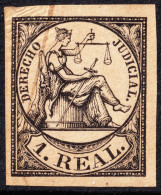 ESPAGNE / ESPANA - COLONIAS (serie Conjunta) 1865 Sello Fiscal "DERECHO JUDICIAL" 1R Negro - Usado A Pluma - Kuba (1874-1898)