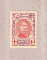 1915 Nr 134* Met Scharnier:korte Hoektand.Rode Kruis.OBP 57 Euro. - 1914-1915 Croix-Rouge