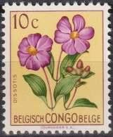 1952 Belgisch-Kongo ** Mi:BE-CD 295, Sn:BE-CD 263, Yt:BE-CD 302, Dissotis Sp., Blumen - Oblitérés