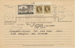 GB 17.11.1956, QEII British Castles 2sh6d (sound Used) W. Wilding 1sh (pair) On Superb Telegram Form W. K1 "ELTHAM B.O.S - Covers & Documents