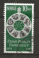 Norway 1949 75th Anniversary Of The Universal Postal Union (UPU). Symbols Of 8 Countries Mi 344 Cancelled(o) - Used Stamps