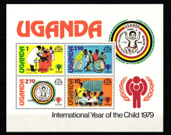 Uganda Block 16 Mit 203-206 Postfrisch Jahr Des KIndes #HD634 - Ouganda (1962-...)