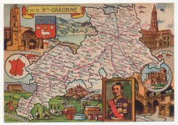 CPSM - HAUTE-GARONNE - Carte Du Département De Haute-Garonne - Blondel La Rougery édit. - 1945 - Sonstige & Ohne Zuordnung