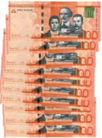 Dominican Republic 10x 100 Pesos 2022 UNC - República Dominicana