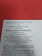 Doodsprentje Zulma Augusta Blondeel / Sint Lievens Houtem 25/12/1889 - 15/1/1975 ( Leonce Victor Sioncke ) - Religion & Esotérisme